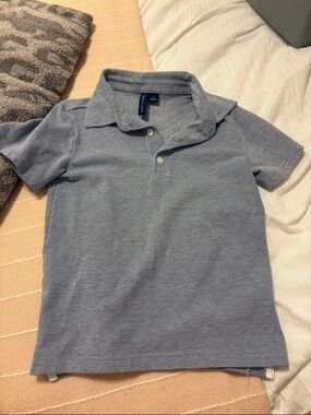 Janie and Jack Boys' Heathered Blue Short-Sleeve Polo